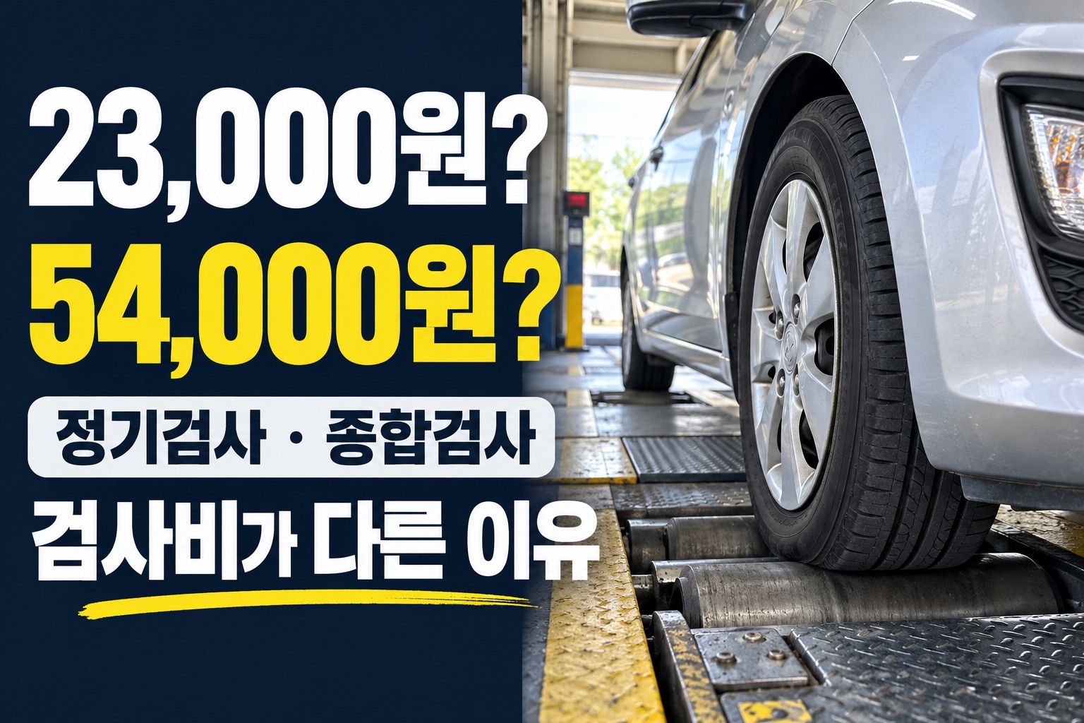 정기검사 23,000원과 종합검사 54,000원, 검사비가 다른 이유